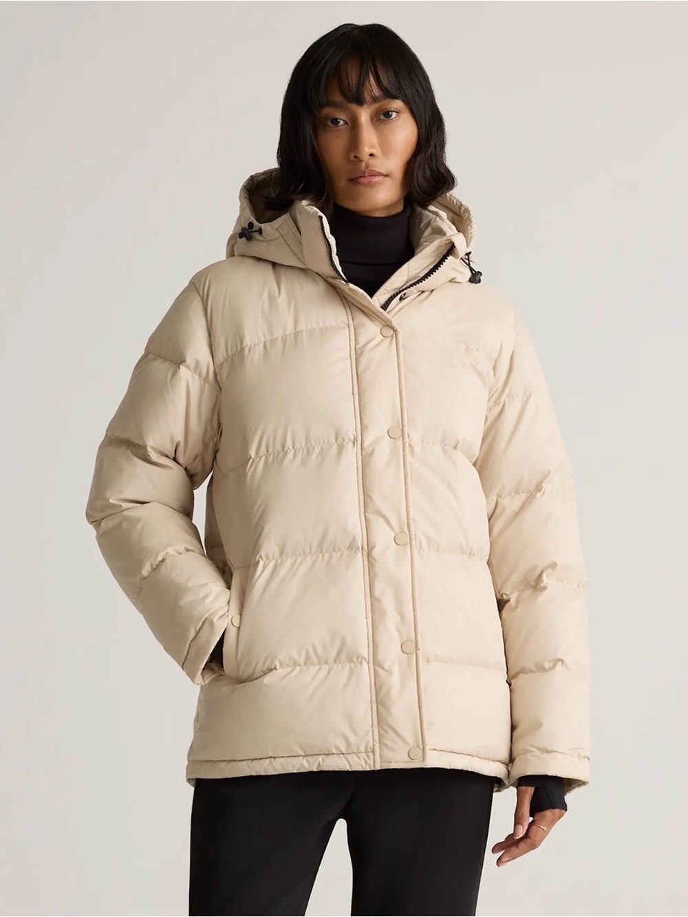 Quince Responsible Down Puffer Jacket in Oatmilk Size Small 809